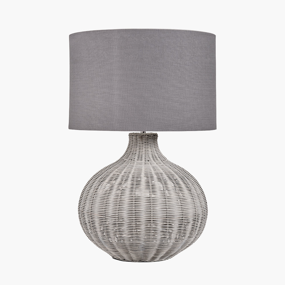 Allona Grey Wash Rattan Table Lamp