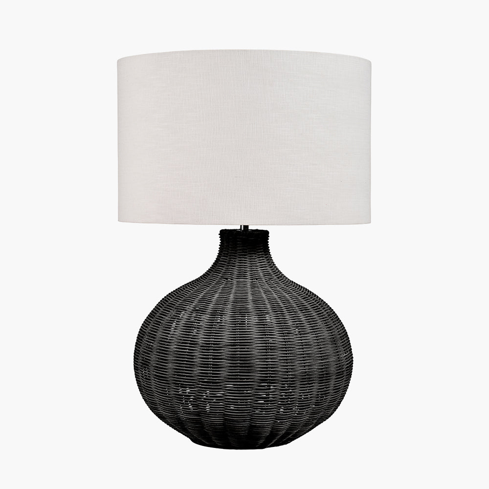 Allona Black Rattan Table Lamp