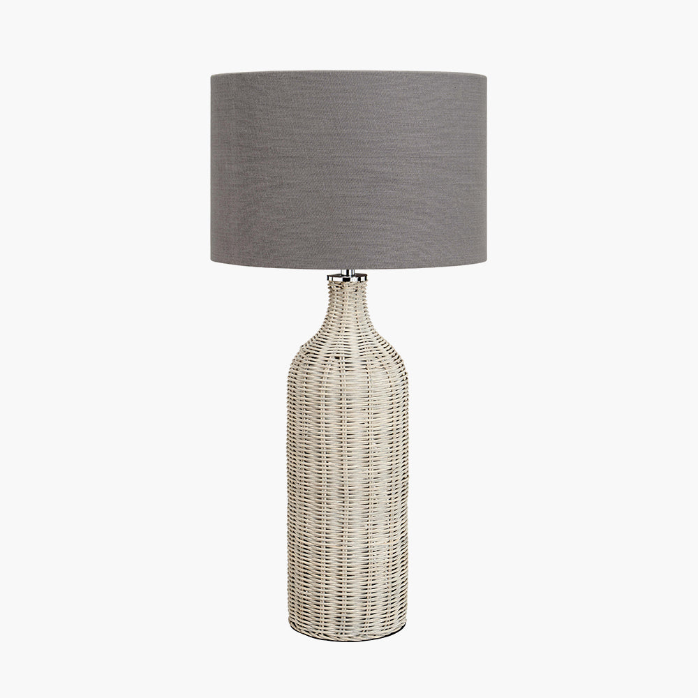 Anika Grey Wash Rattan Bottle Table Lamp