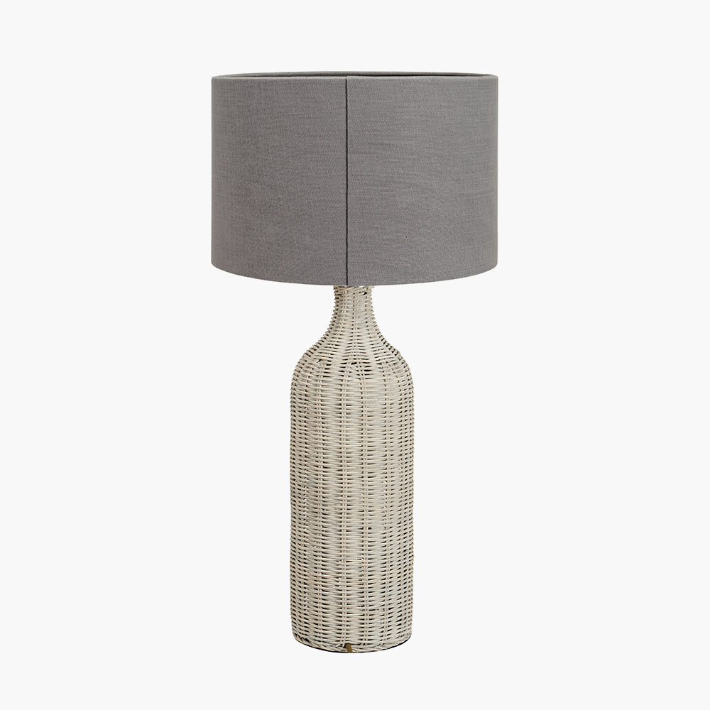 Anika Grey Wash Rattan Bottle Table Lamp