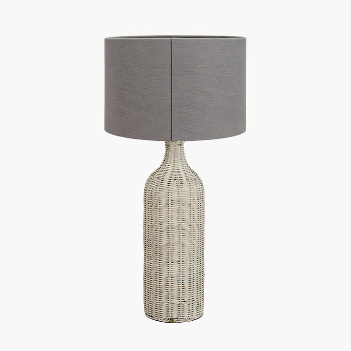 Anika Grey Wash Rattan Bottle Table Lamp