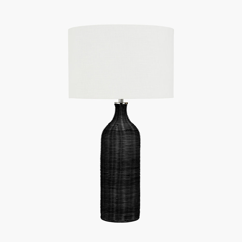 Anika Black Rattan Bottle Table Lamp