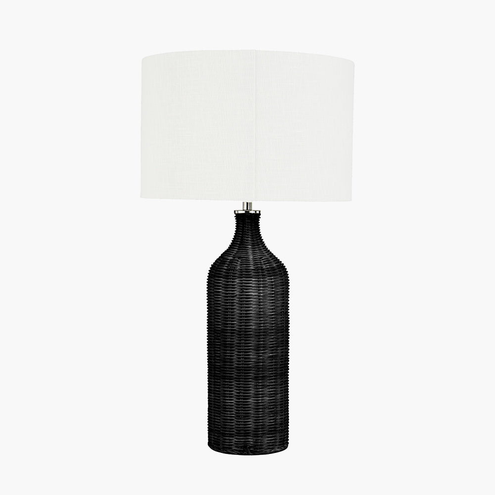 Anika Black Rattan Bottle Table Lamp