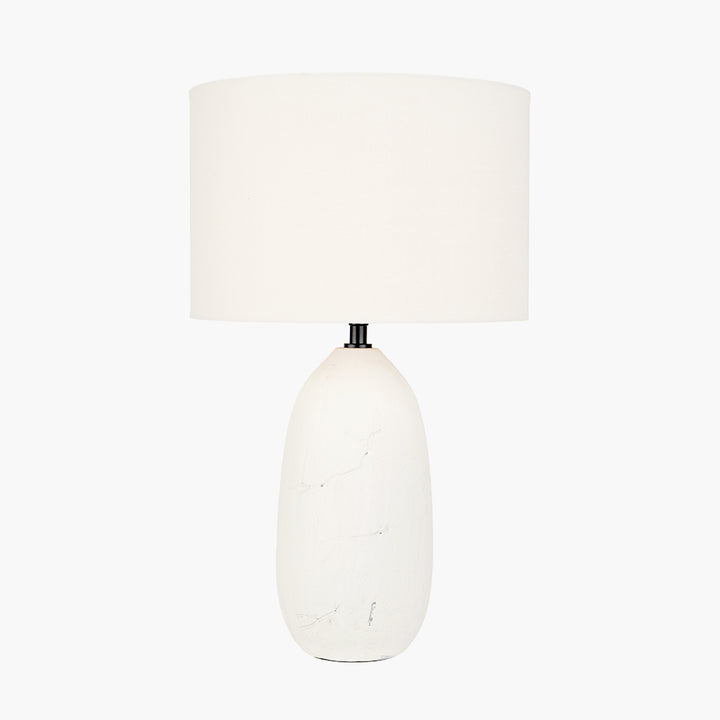 Erika White Vintage Textured Ceramic Table Lamp