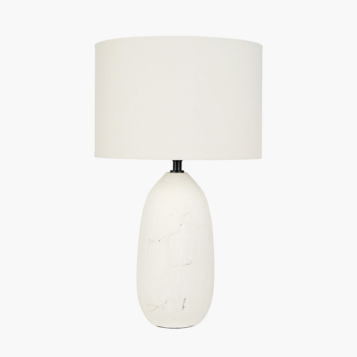 Erika White Vintage Textured Ceramic Table Lamp