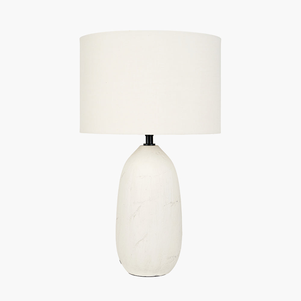 Erika White Vintage Textured Ceramic Table Lamp