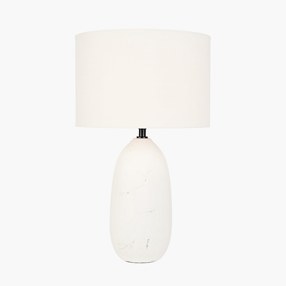 Erika White Vintage Textured Ceramic Table Lamp