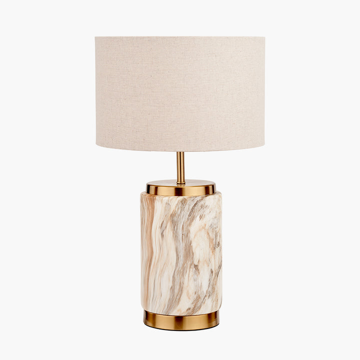 Carrara Natural Stone Effect Ceramic Table Lamp