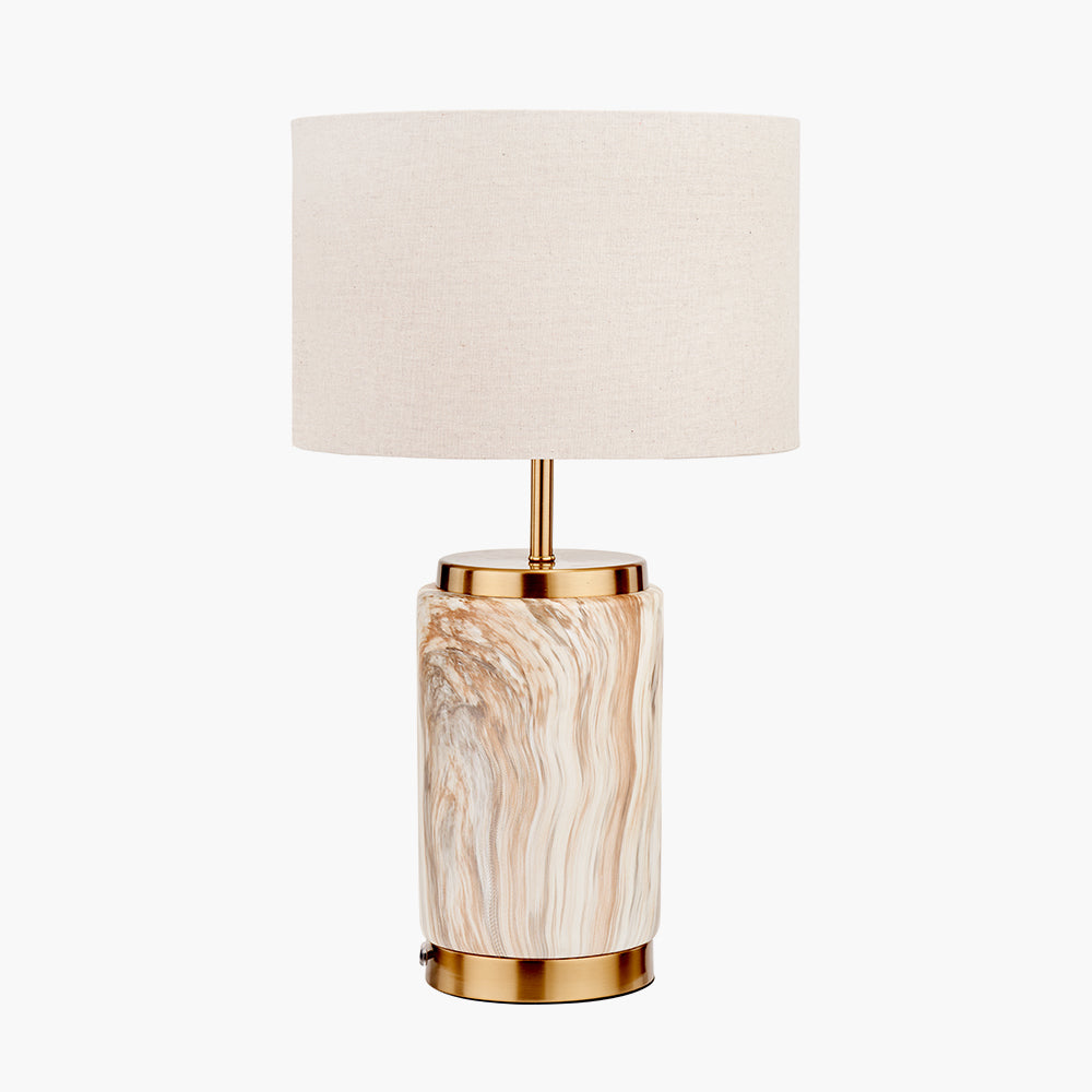 Carrara Natural Stone Effect Ceramic Table Lamp