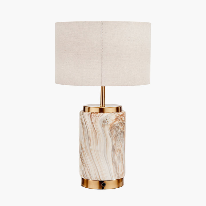 Carrara Natural Stone Effect Ceramic Table Lamp