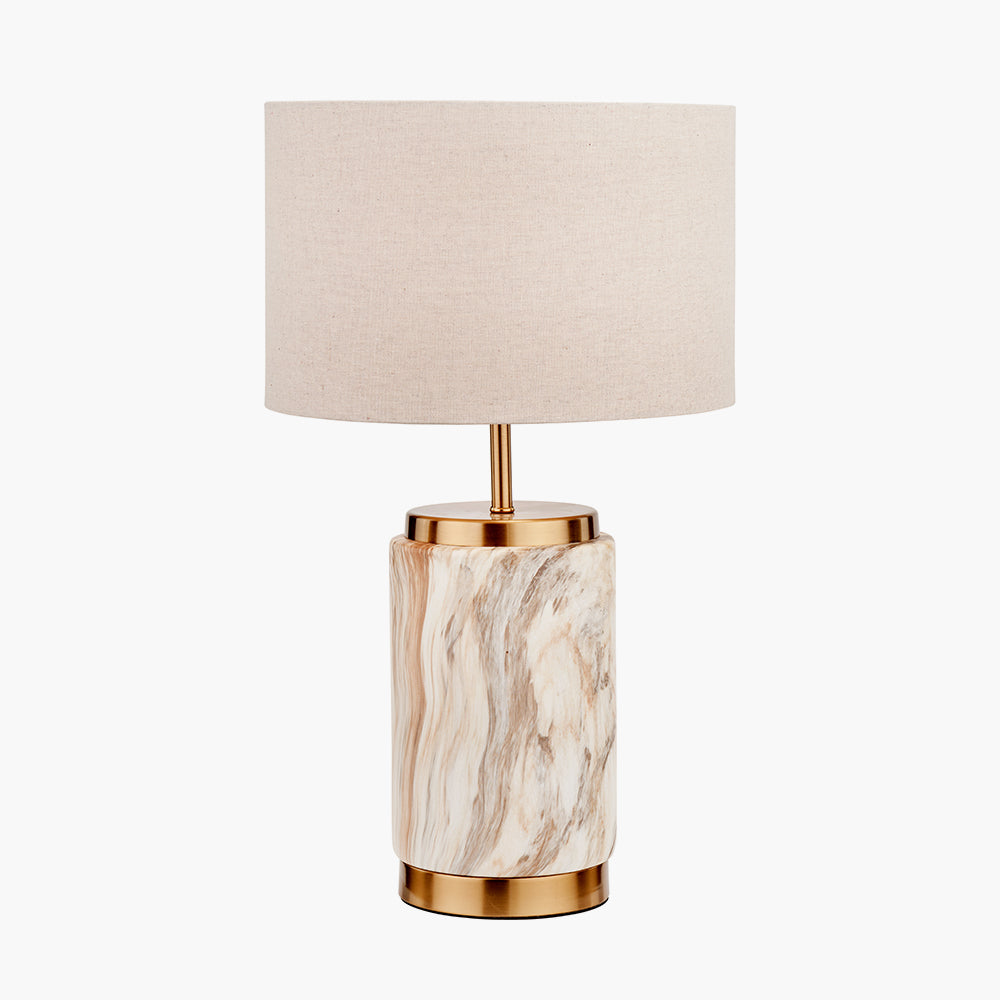 Carrara Natural Stone Effect Ceramic Table Lamp