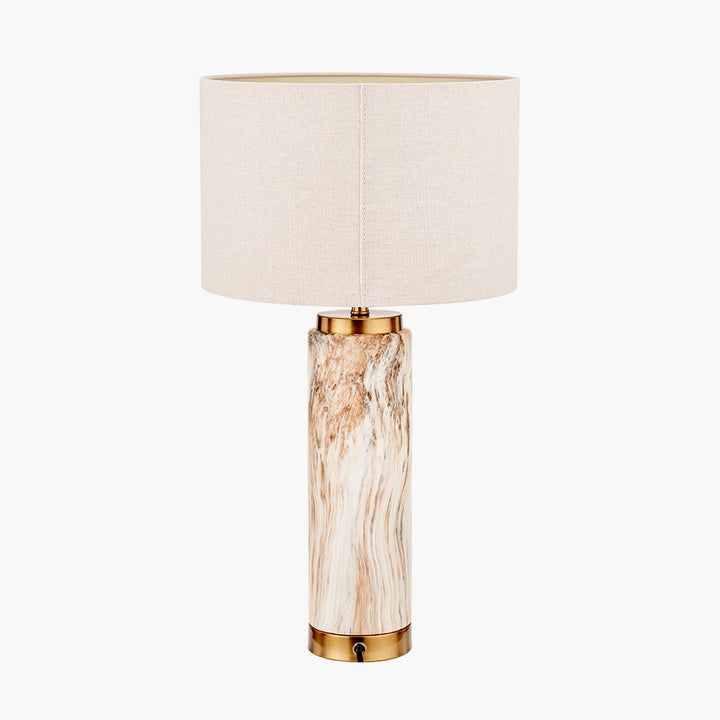 Carrara Natural Stone Effect Ceramic Tall Table Lamp