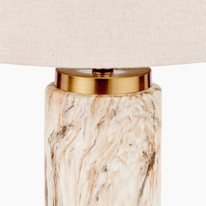 Carrara Natural Stone Effect Ceramic Tall Table Lamp