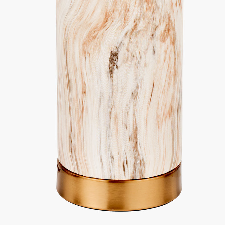 Carrara Natural Stone Effect Ceramic Tall Table Lamp