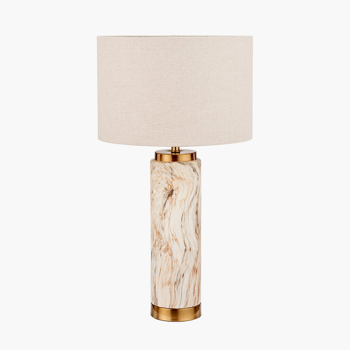 Carrara Natural Stone Effect Ceramic Tall Table Lamp