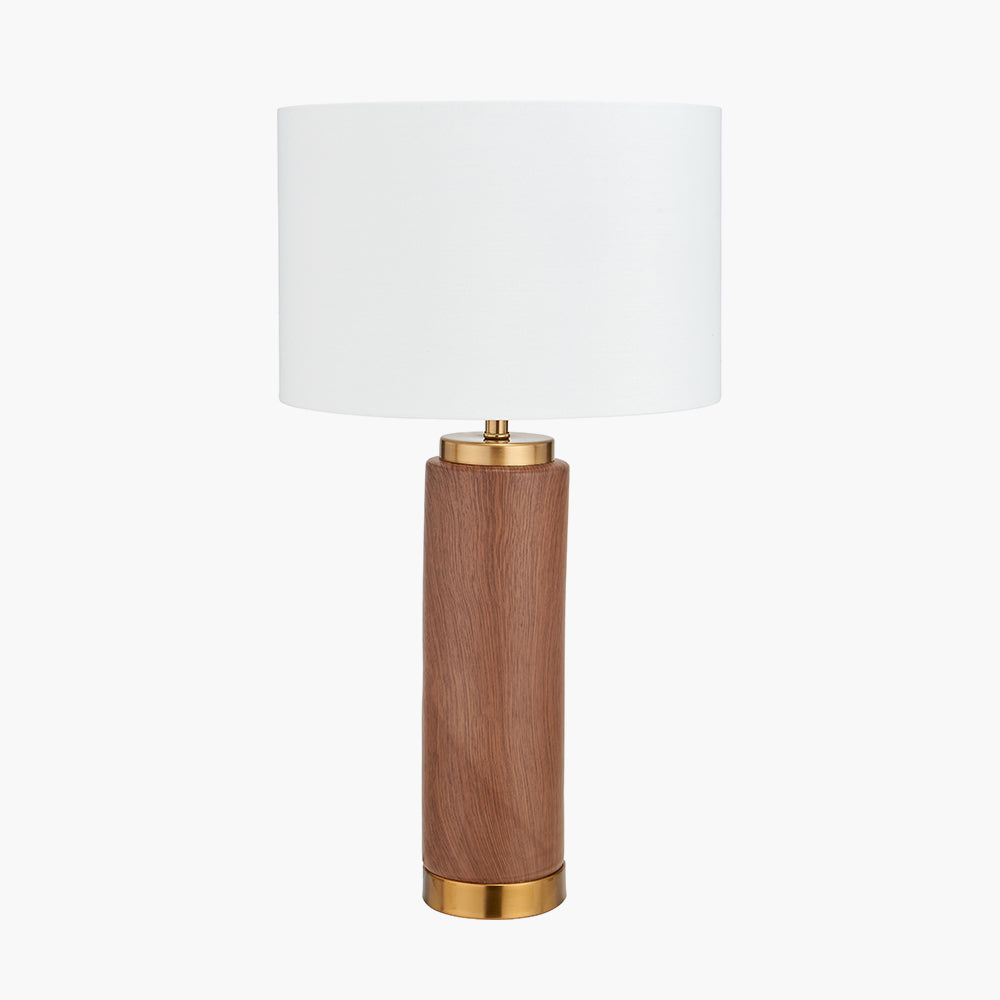 Carrara Wood Effect Ceramic Tall Table Lamp