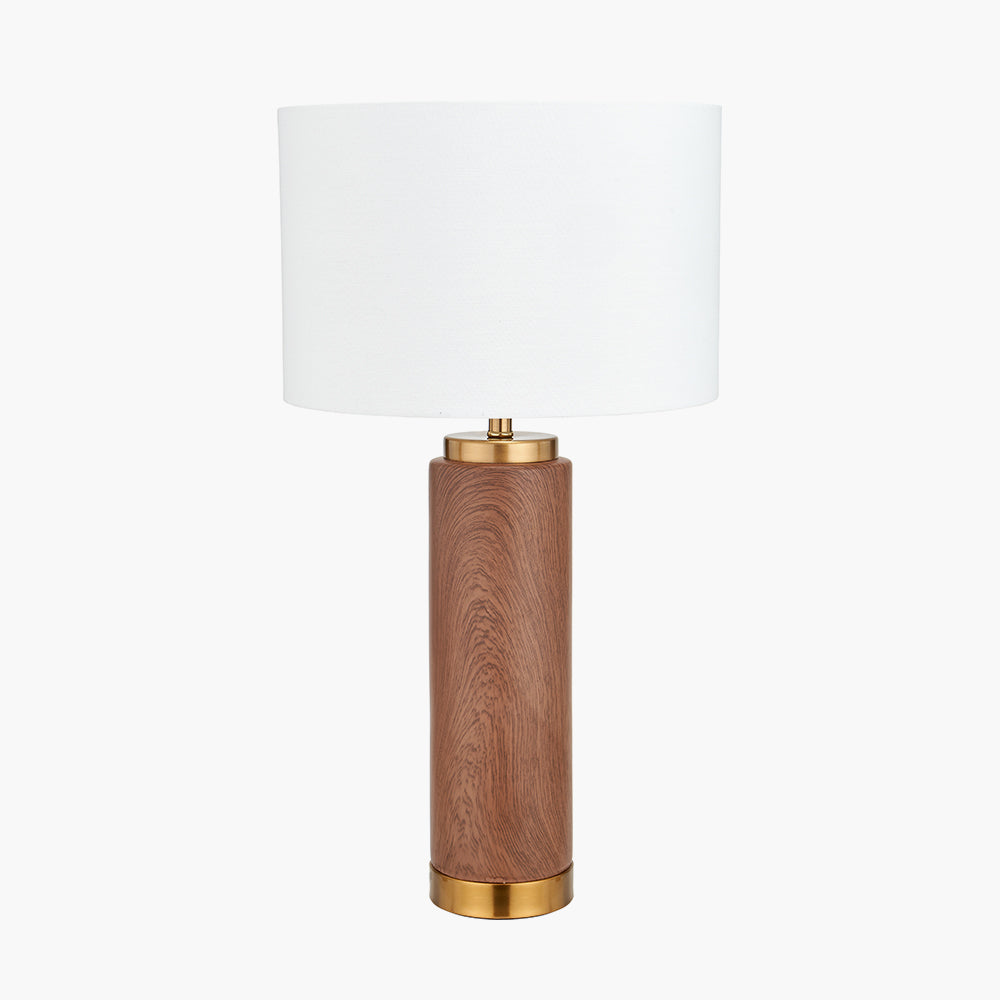 Carrara Wood Effect Ceramic Tall Table Lamp