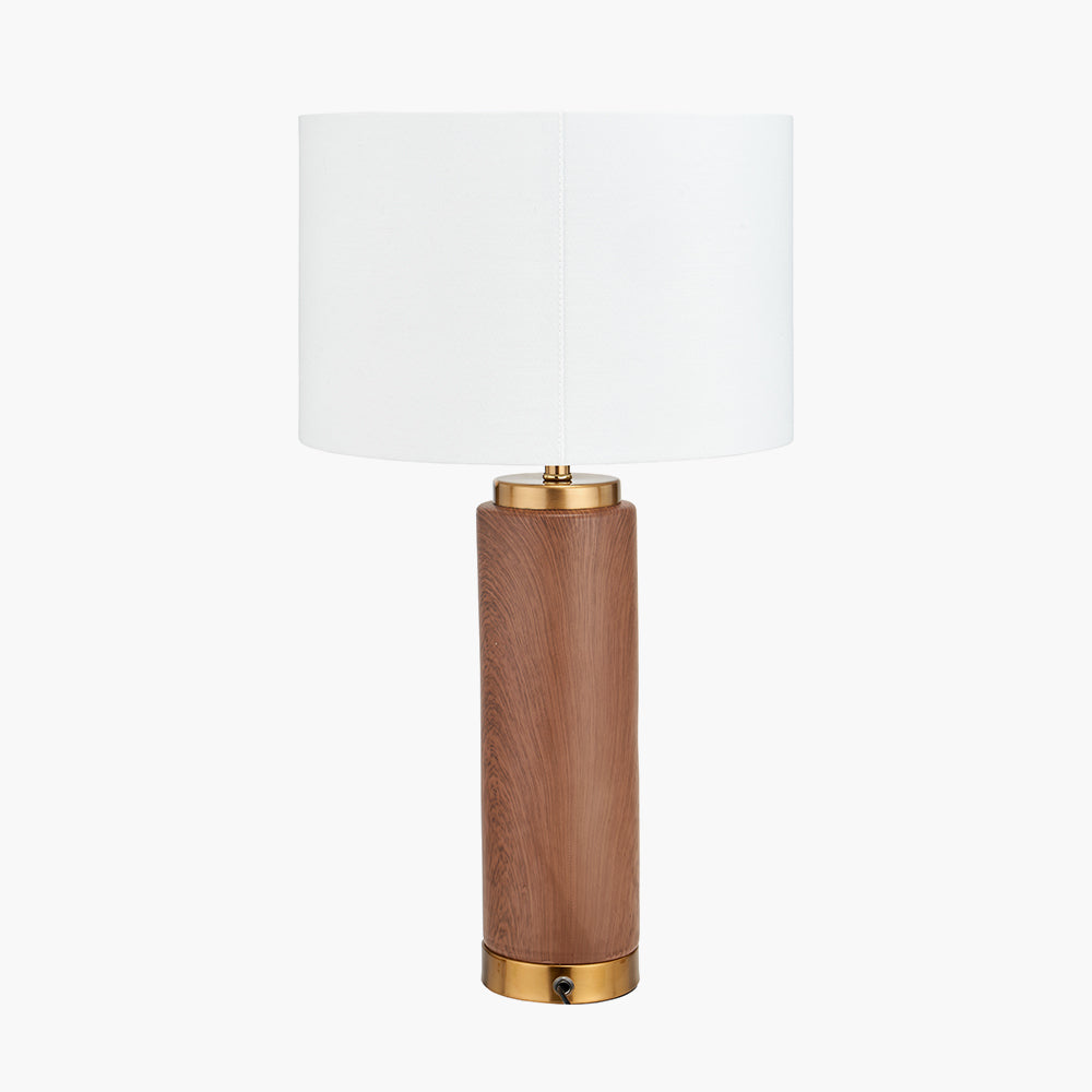 Carrara Wood Effect Ceramic Tall Table Lamp