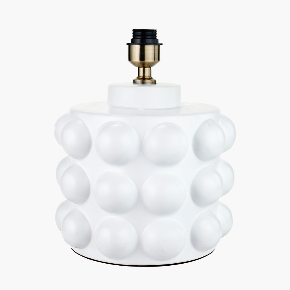 Serenity White Bobbled Ceramic Large Table Lamp Base