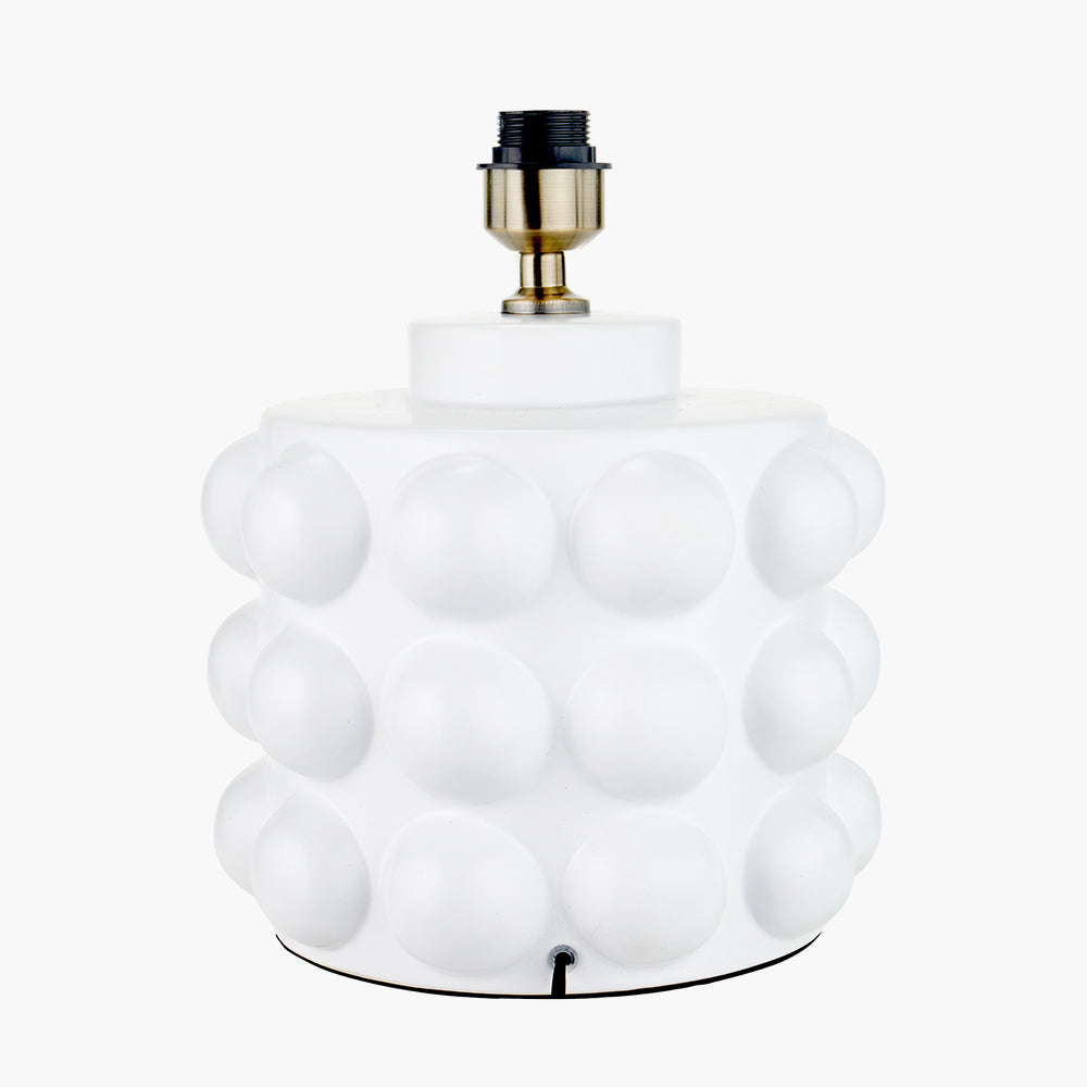 Serenity White Bobbled Ceramic Large Table Lamp Base