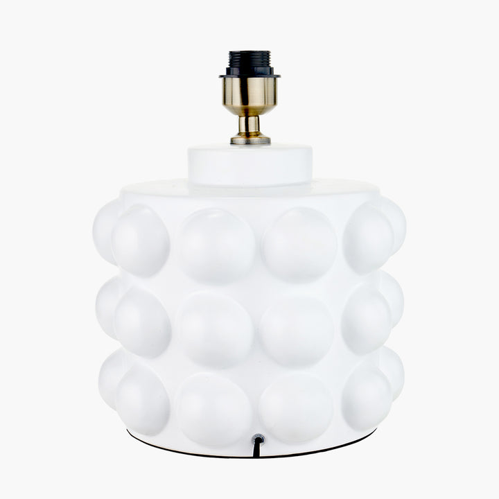 Serenity White Bobbled Ceramic Large Table Lamp Base