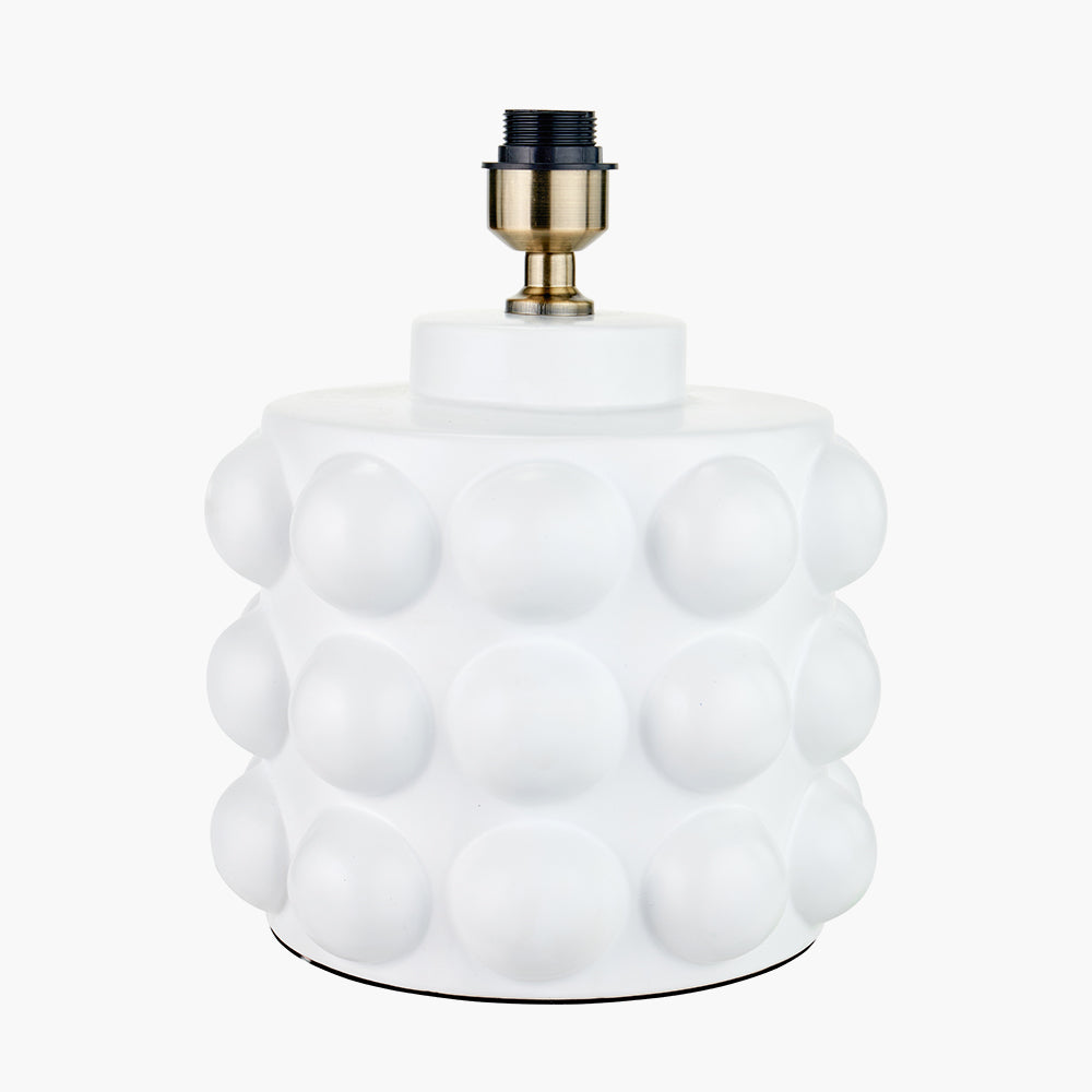 Serenity White Bobbled Ceramic Large Table Lamp Base