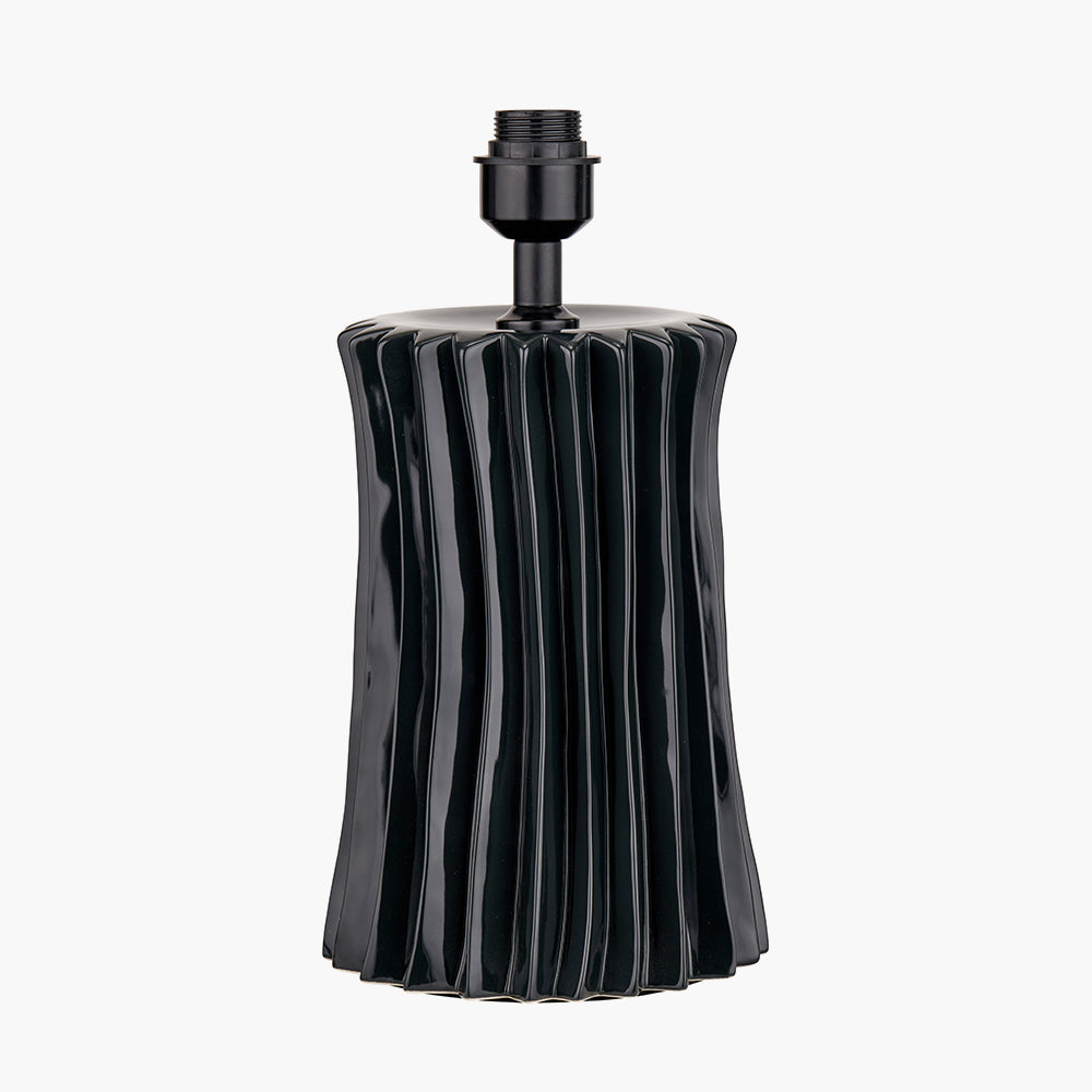 Devony Black Pleated Ceramic Table Lamp Base