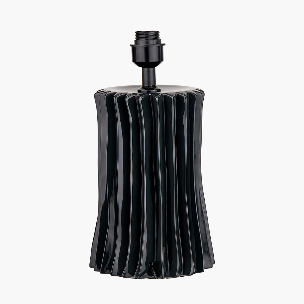 Devony Black Pleated Ceramic Table Lamp Base