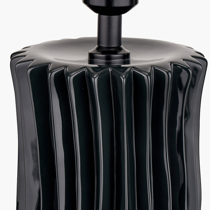 Devony Black Pleated Ceramic Table Lamp Base