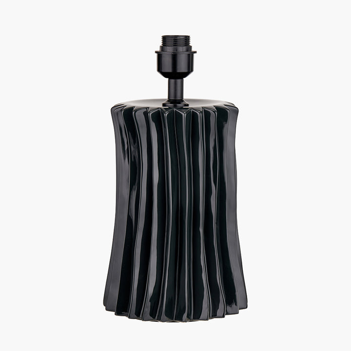 Devony Black Pleated Ceramic Table Lamp Base