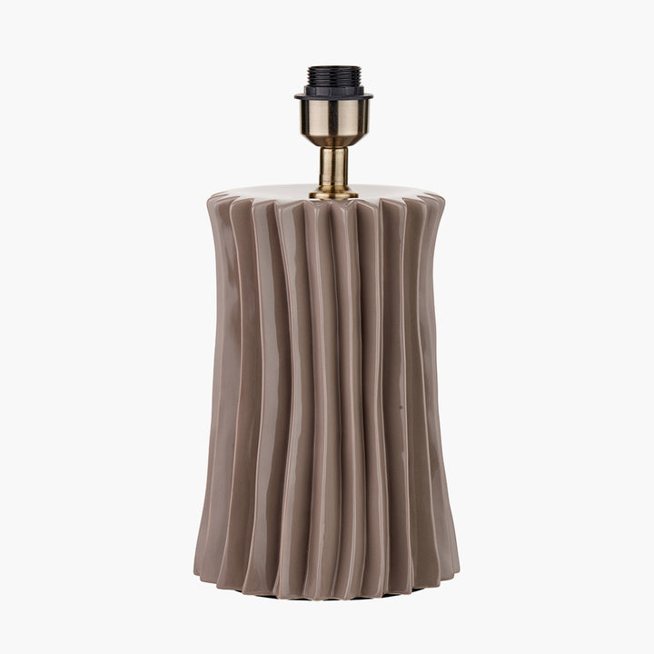 Devony Taupe Pleated Ceramic Table Lamp Base