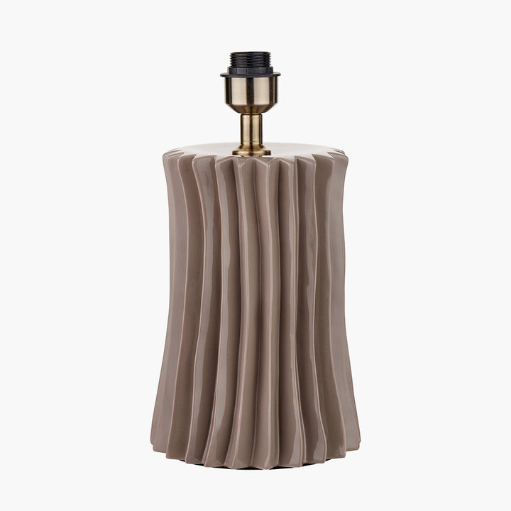 Devony Taupe Pleated Ceramic Table Lamp Base