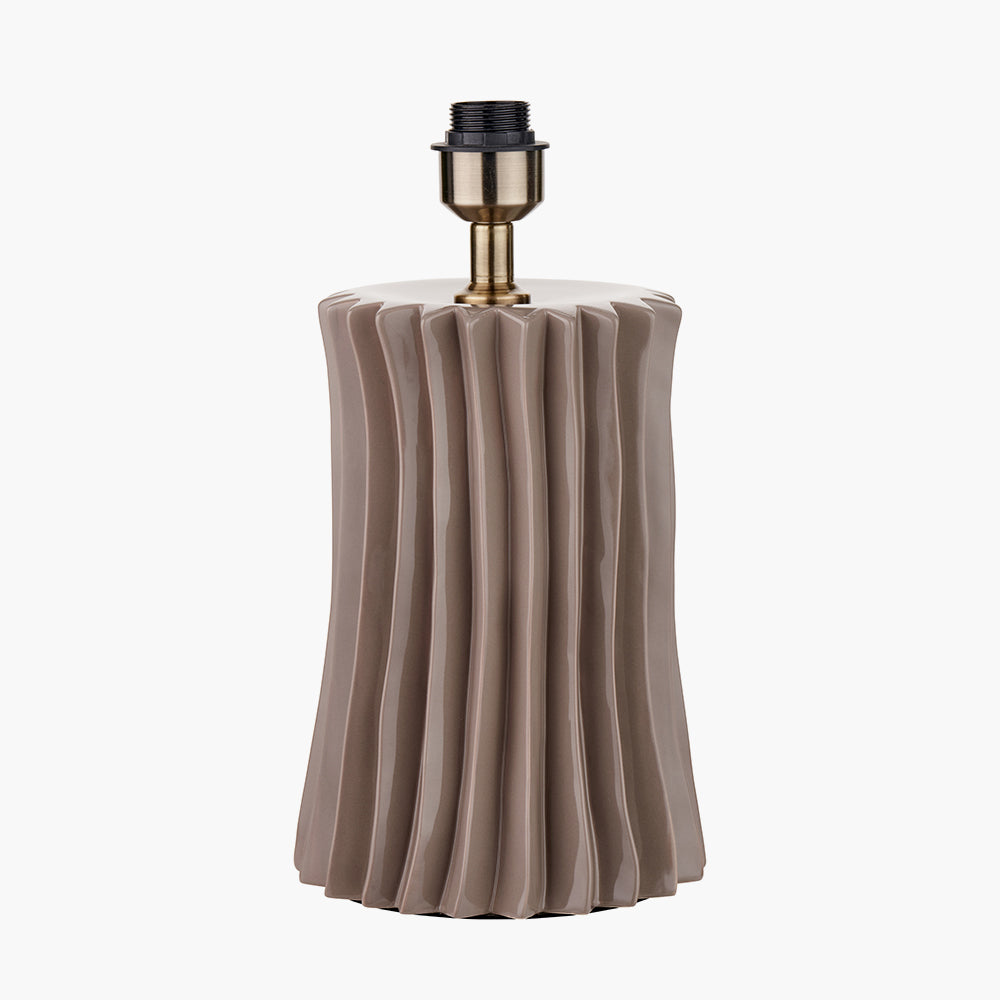 Devony Taupe Pleated Ceramic Table Lamp Base