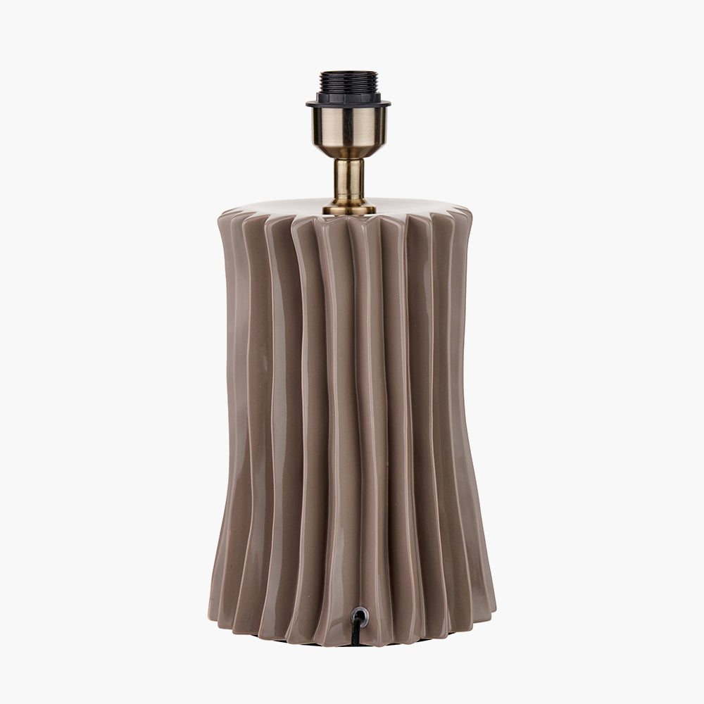 Devony Taupe Pleated Ceramic Table Lamp Base