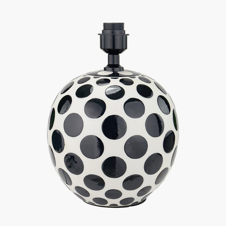 Larisa Black Polka Dot Ceramic Table Lamp Base