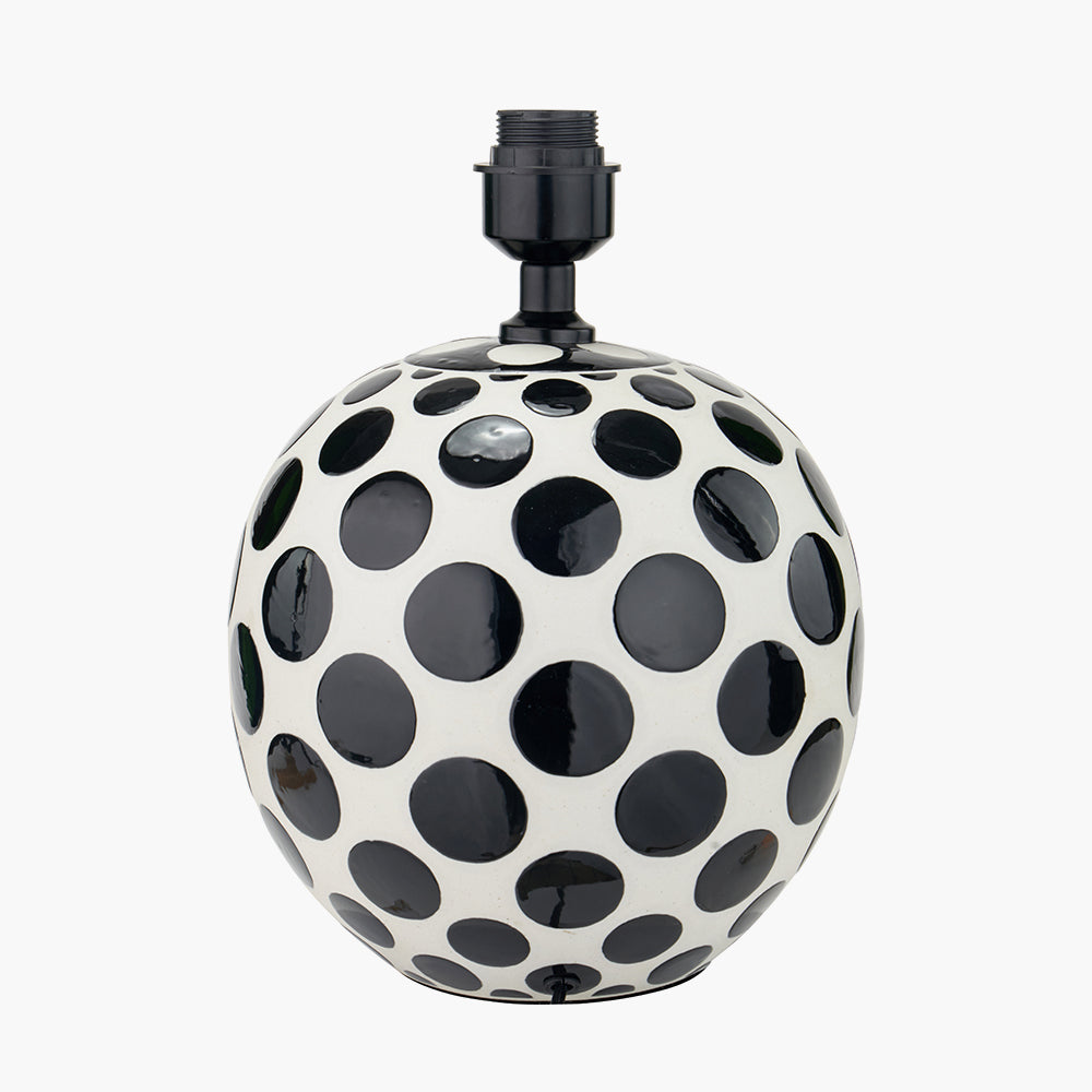 Larisa Black Polka Dot Ceramic Table Lamp Base