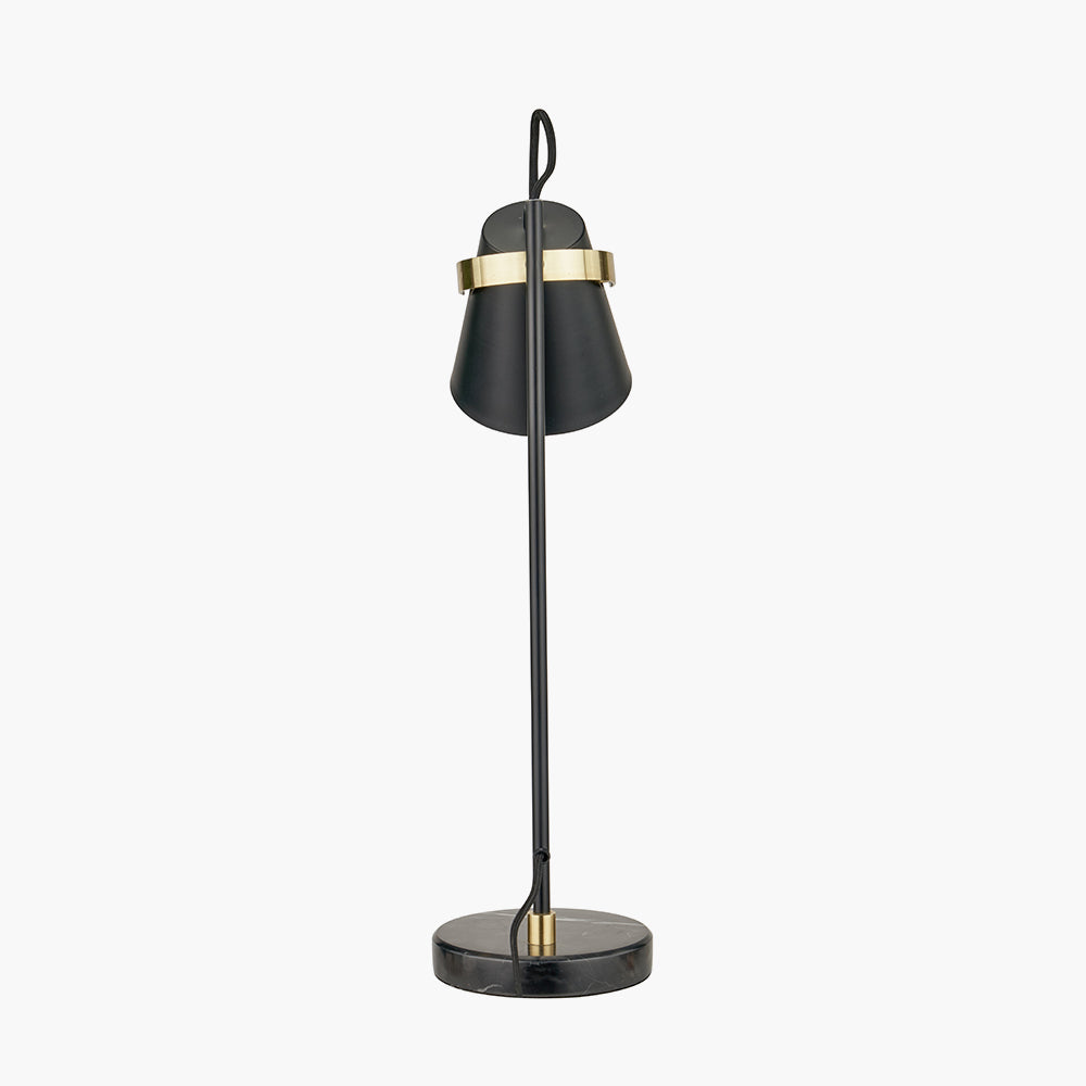 Theia Black and Brushed Brass Task Table Lamp