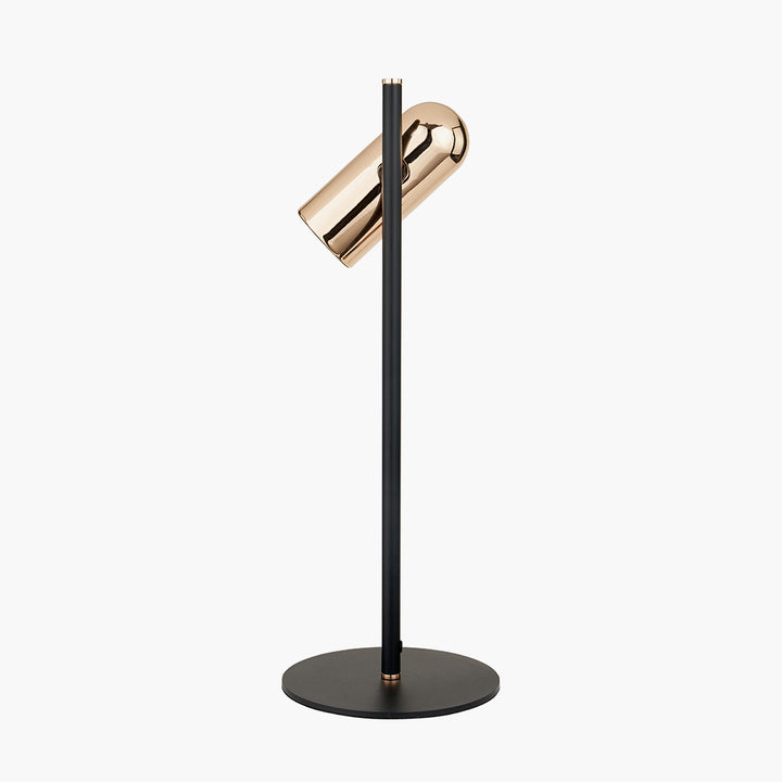 Xena Black and Rose Gold Metal LED Table Lamp