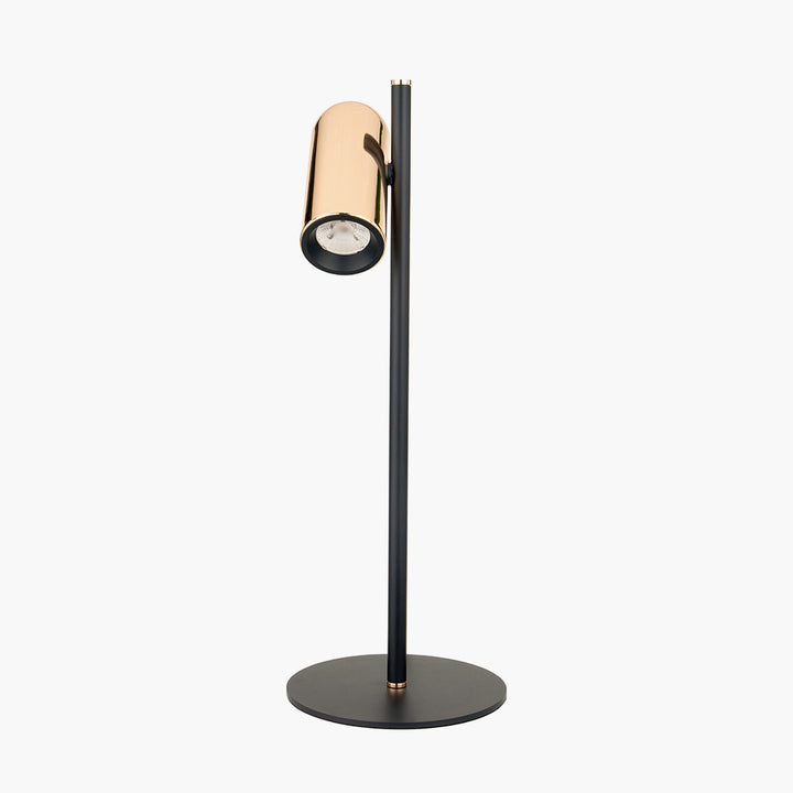 Xena Black and Rose Gold Metal LED Table Lamp