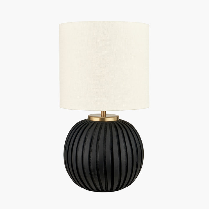 Ezekiel Black Terracotta Textured Ball Table Lamp