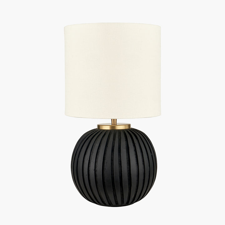 Ezekiel Black Terracotta Textured Ball Table Lamp