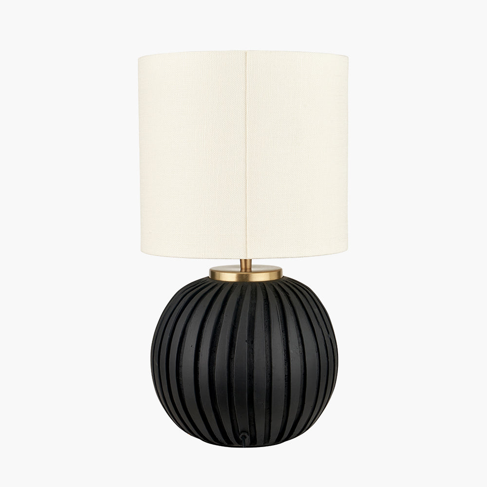 Ezekiel Black Terracotta Textured Ball Table Lamp