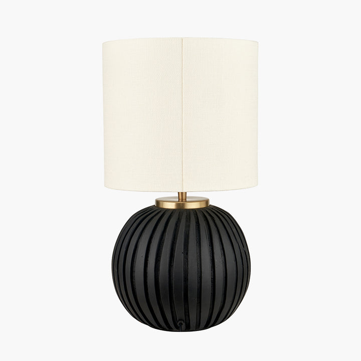 Ezekiel Black Terracotta Textured Ball Table Lamp