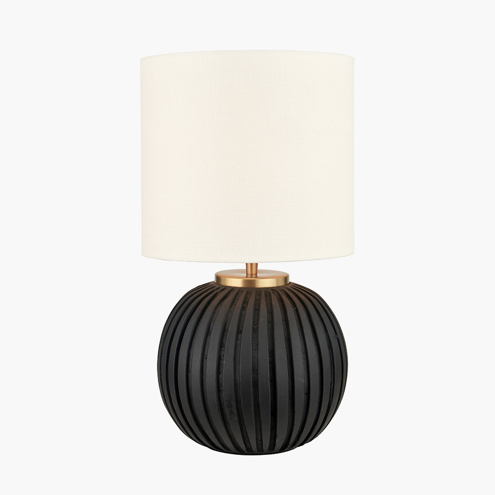 Ezekiel Black Terracotta Textured Ball Table Lamp