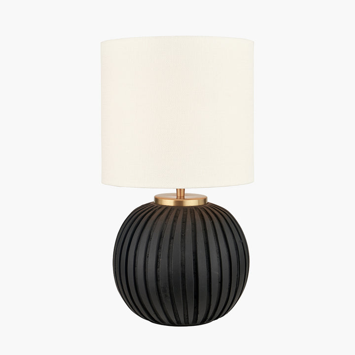 Ezekiel Black Terracotta Textured Ball Table Lamp