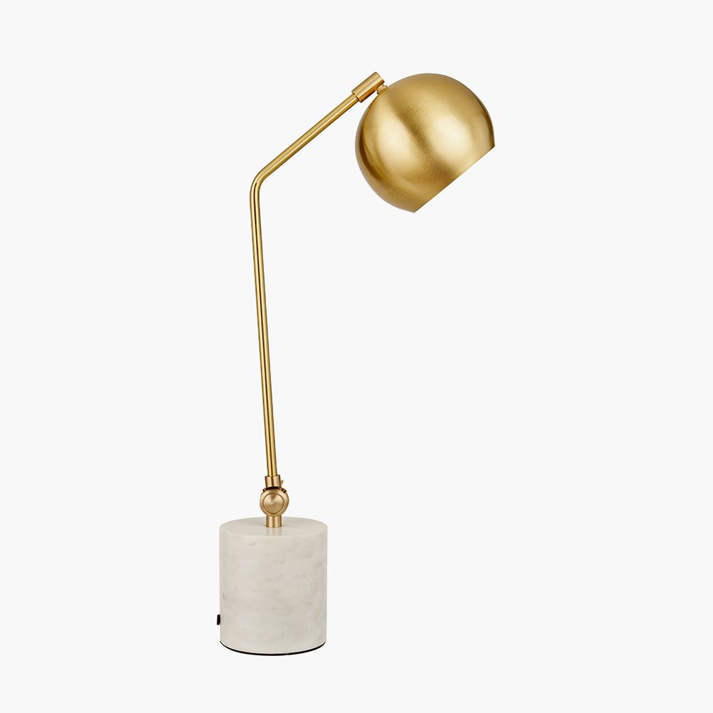 Eloise Gold Metal and Marble Table Lamp