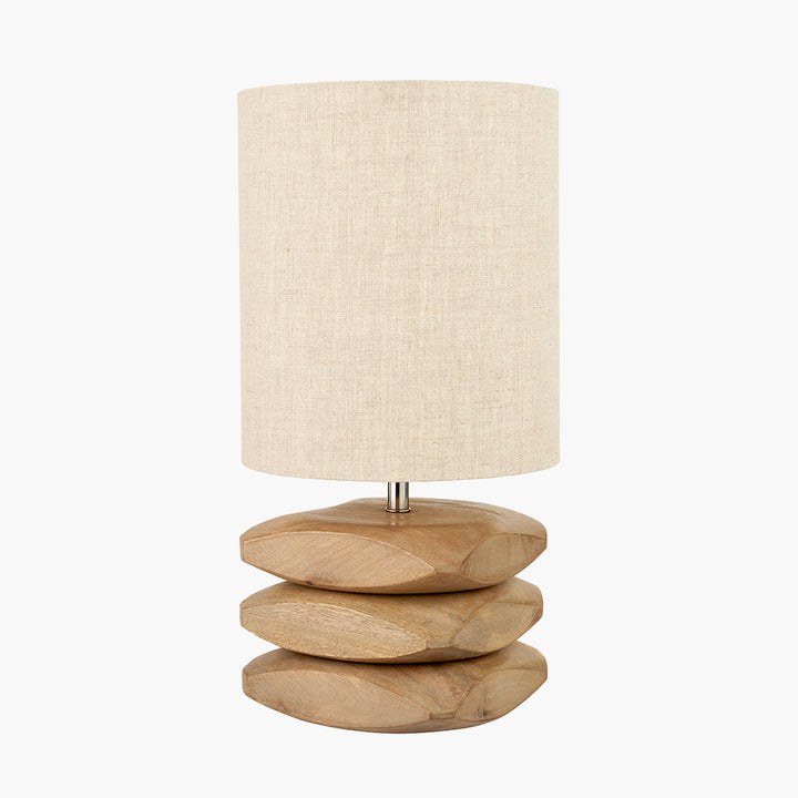 Amir Natural Mango Wood 3 Pebble Table Lamp