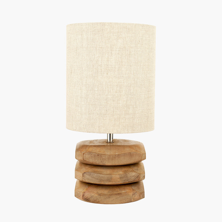 Amir Natural Mango Wood 3 Pebble Table Lamp