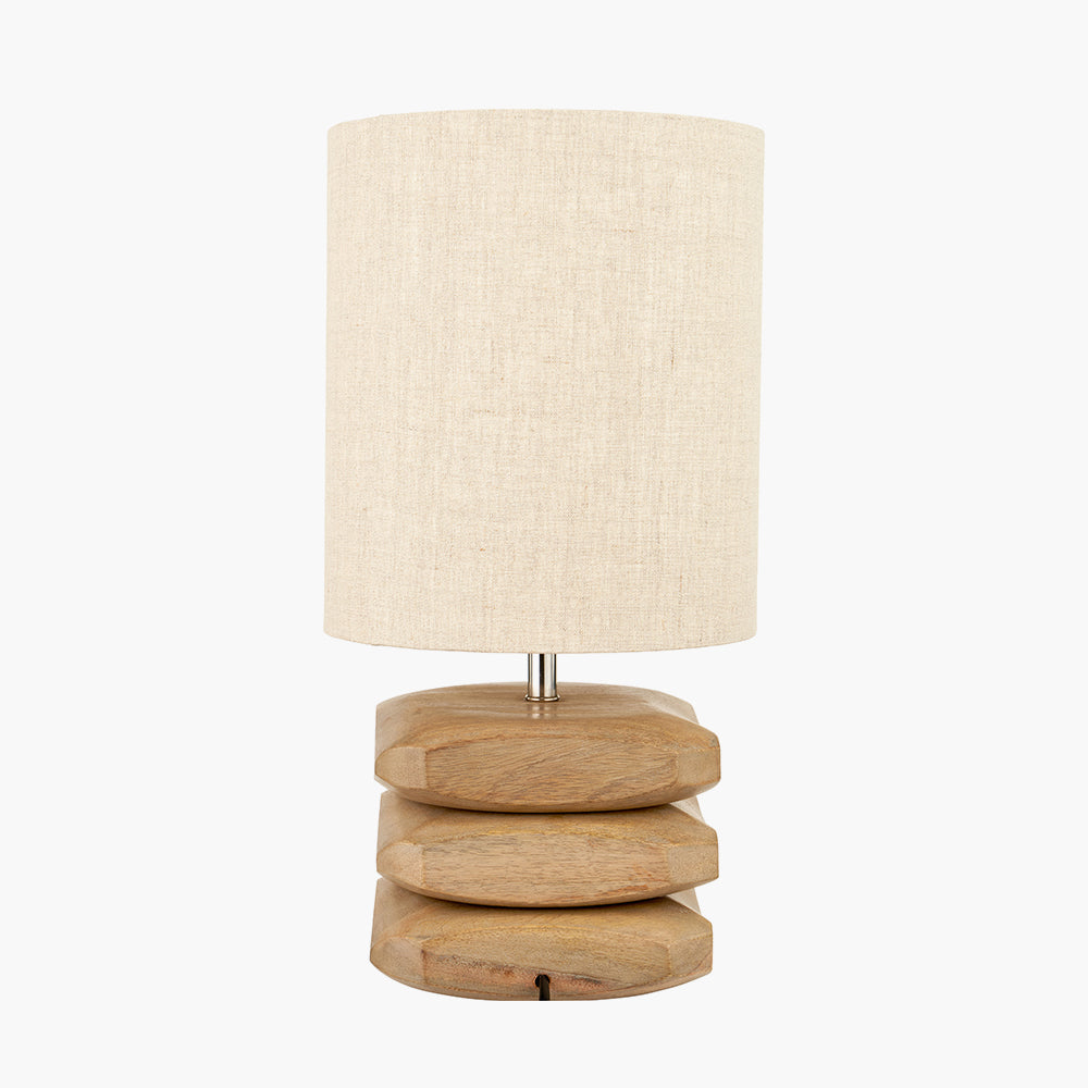 Amir Natural Mango Wood 3 Pebble Table Lamp