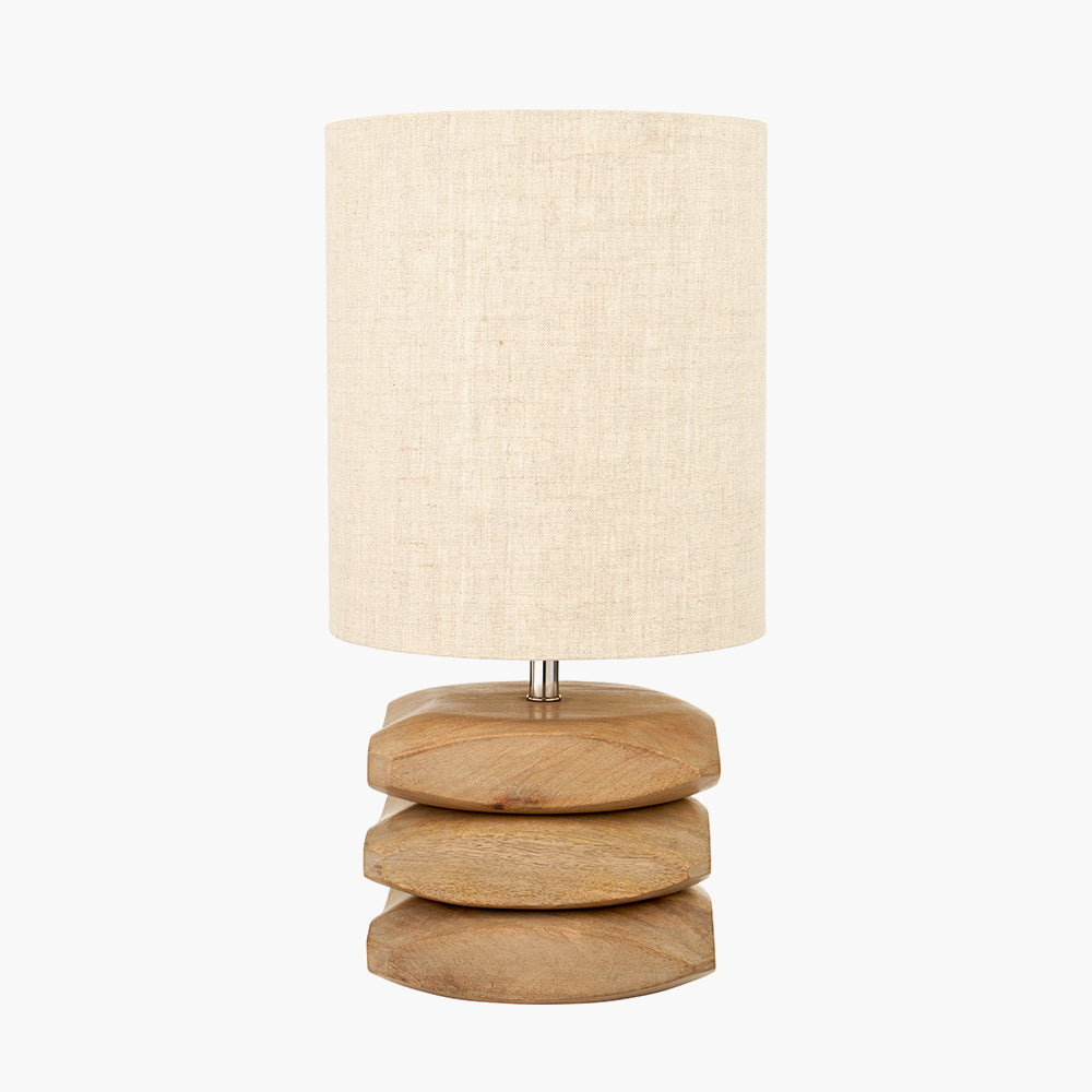 Amir Natural Mango Wood 3 Pebble Table Lamp